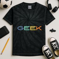 Geek Science Geek Is Chic It Nerd Funny Tech Geeky Stem Kids Tie-Dye T-Shirt