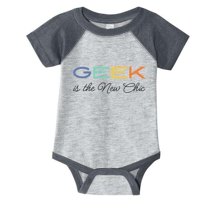 Geek Science Geek Is Chic It Nerd Funny Tech Geeky Stem Infant Baby Jersey Bodysuit