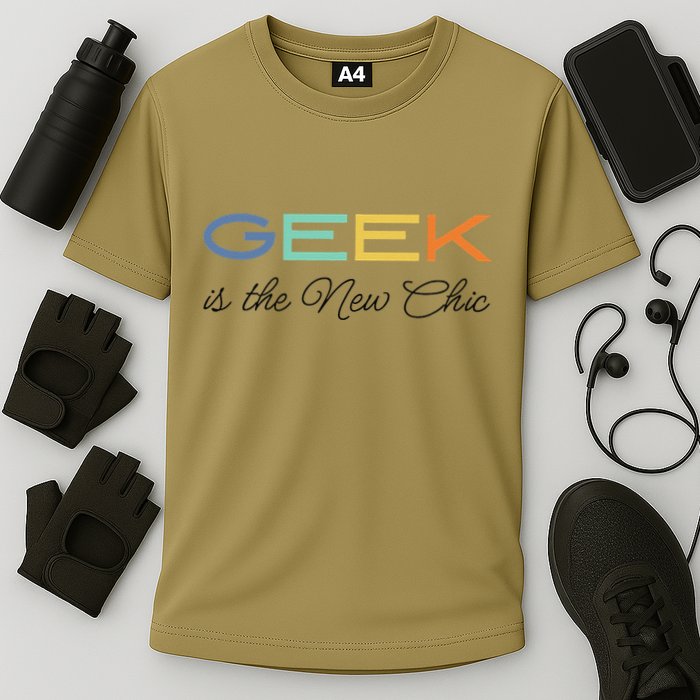 Geek Science Geek Is Chic It Nerd Funny Tech Geeky Stem Cooling Performance Crew T-Shirt