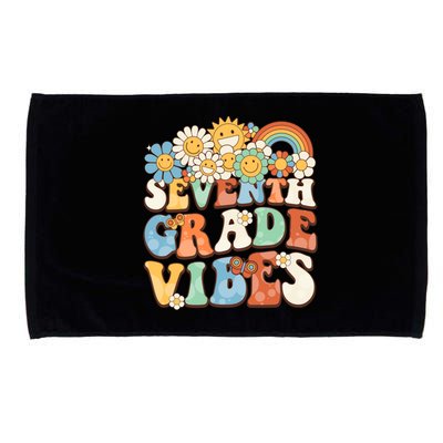 Groovy Seventh Grade Vibes Retro Teacher First Day Of School Gift Microfiber Hand Towel