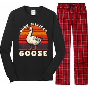 Gods Silliest Goose Costume Funny Meme Gifts Silly Goose Long Sleeve Pajama Set