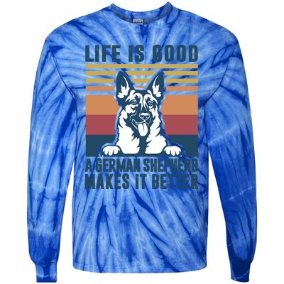 Ger Shepherd Gift Dog Dad Mom Ger Shepherd Gift Tie-Dye Long Sleeve Shirt