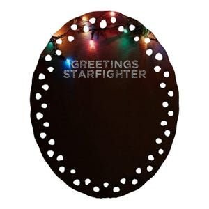 Greetings Starfighter Ceramic Oval Ornament