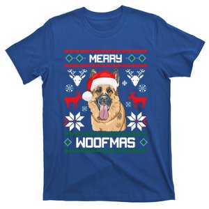 Ger Shepherd Gift For Merry Christmas Woofmas Clothes Funny Gift T-Shirt