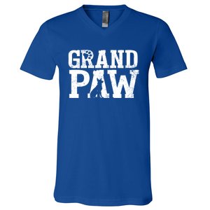 Ger Shepherd Grand Paw Dog Grandpa Grandpaw Pawpa Father Gift V-Neck T-Shirt