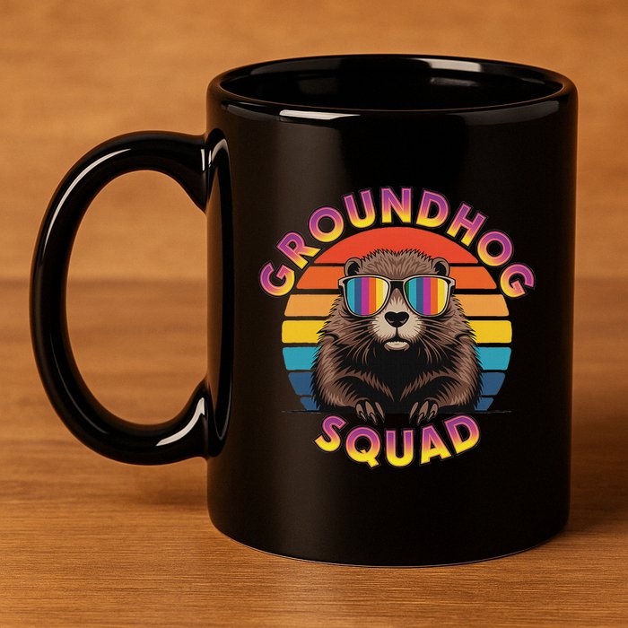 Groundhog Squad 11oz C Handle Ceramic Mug