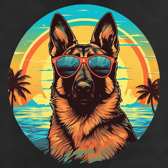 German Shepherd 7 Panel Mesh Trucker Snapback Hat