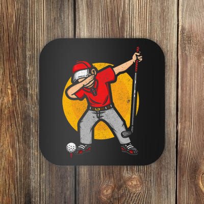 Golf Sports Golfer Coach Retro Vintage Dabbing Coaster