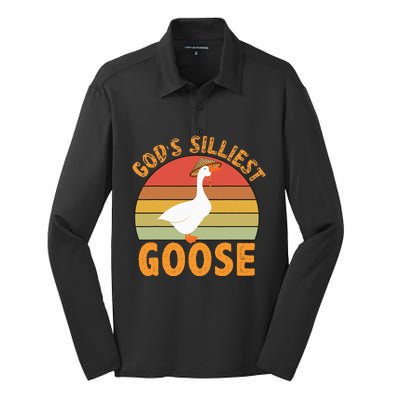 GodS Silliest Goose Silk Touch Performance Long Sleeve Polo