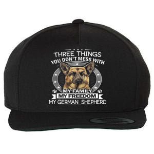 Ger Shepherd Gift Three Things You Don't Mess With Cool Gift Wool Snapback Cap