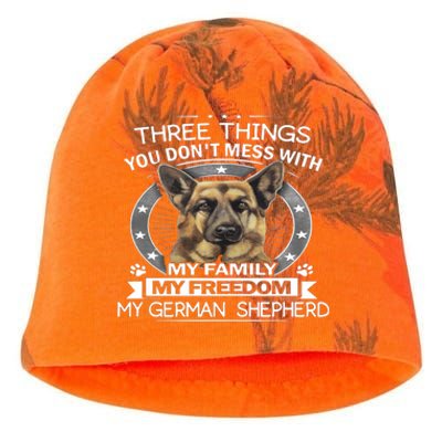 Ger Shepherd Gift Three Things You Don't Mess With Cool Gift Kati - Camo Knit Beanie