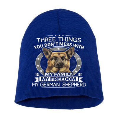 Ger Shepherd Gift Three Things You Don't Mess With Cool Gift Short Acrylic Beanie