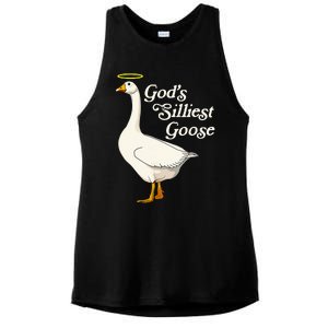 GodS Silliest Goose GodS Silliest Goose Duck Funny Ladies PosiCharge Tri-Blend Wicking Tank