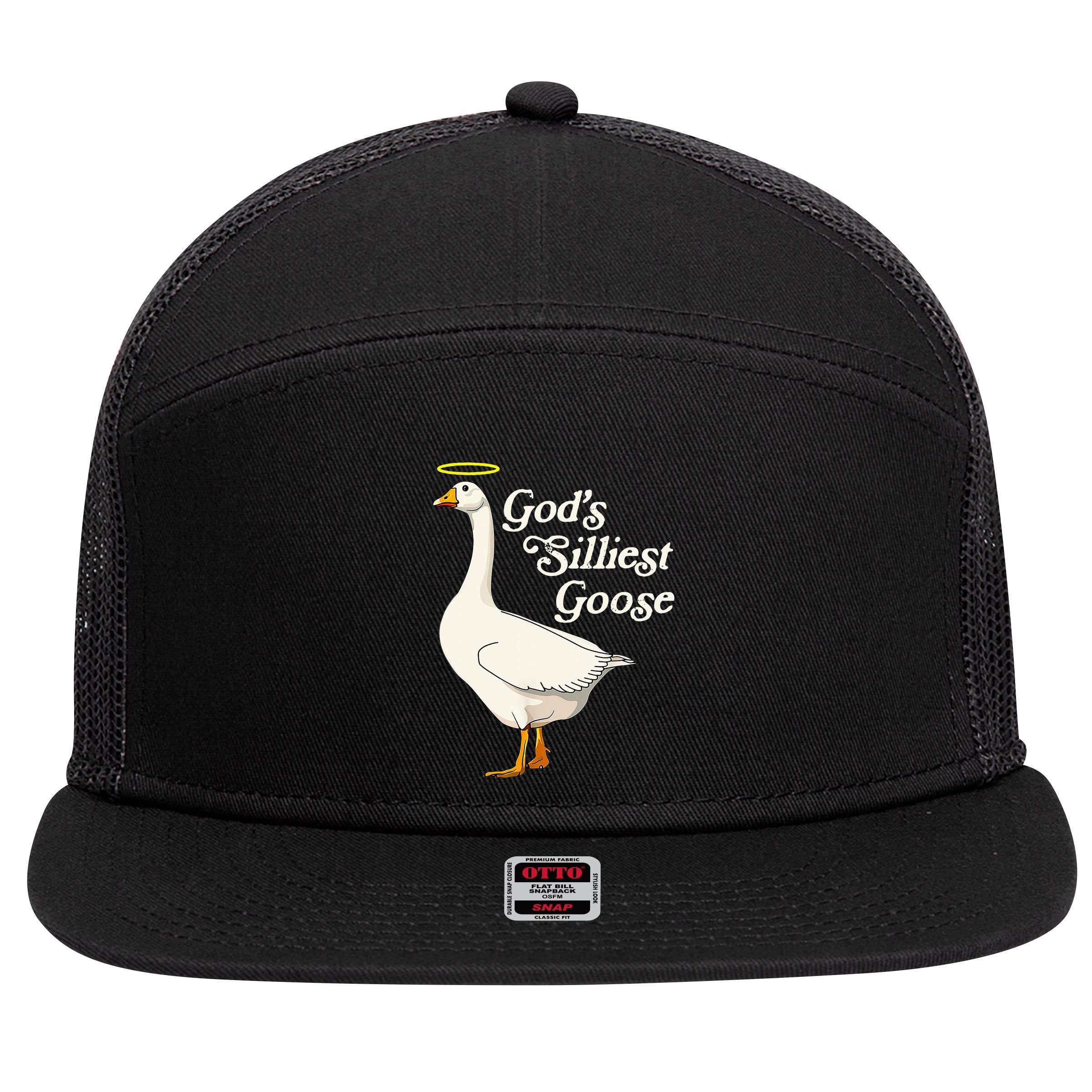 GodS Silliest Goose GodS Silliest Goose Duck Funny 7 Panel Mesh Trucker Snapback Hat