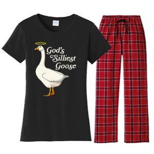 GodS Silliest Goose GodS Silliest Goose Duck Funny Women's Flannel Pajama Set