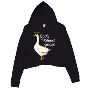 GodS Silliest Goose GodS Silliest Goose Duck Funny Crop Fleece Hoodie