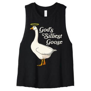 GodS Silliest Goose GodS Silliest Goose Duck Funny Women's Racerback Cropped Tank