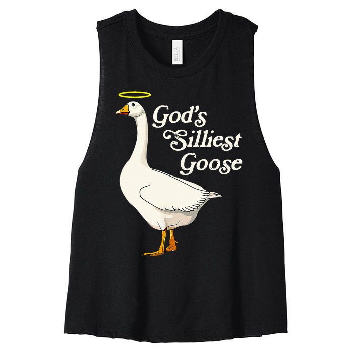 GodS Silliest Goose GodS Silliest Goose Duck Funny Women's Racerback Cropped Tank