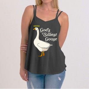 GodS Silliest Goose GodS Silliest Goose Duck Funny Women's Strappy Tank