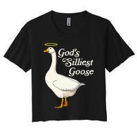 GodS Silliest Goose GodS Silliest Goose Duck Funny Women's Crop Top Tee