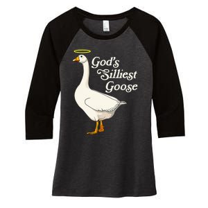 GodS Silliest Goose GodS Silliest Goose Duck Funny Women's Tri-Blend 3/4-Sleeve Raglan Shirt