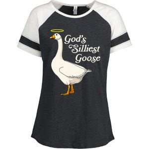 GodS Silliest Goose GodS Silliest Goose Duck Funny Enza Ladies Jersey Colorblock Tee