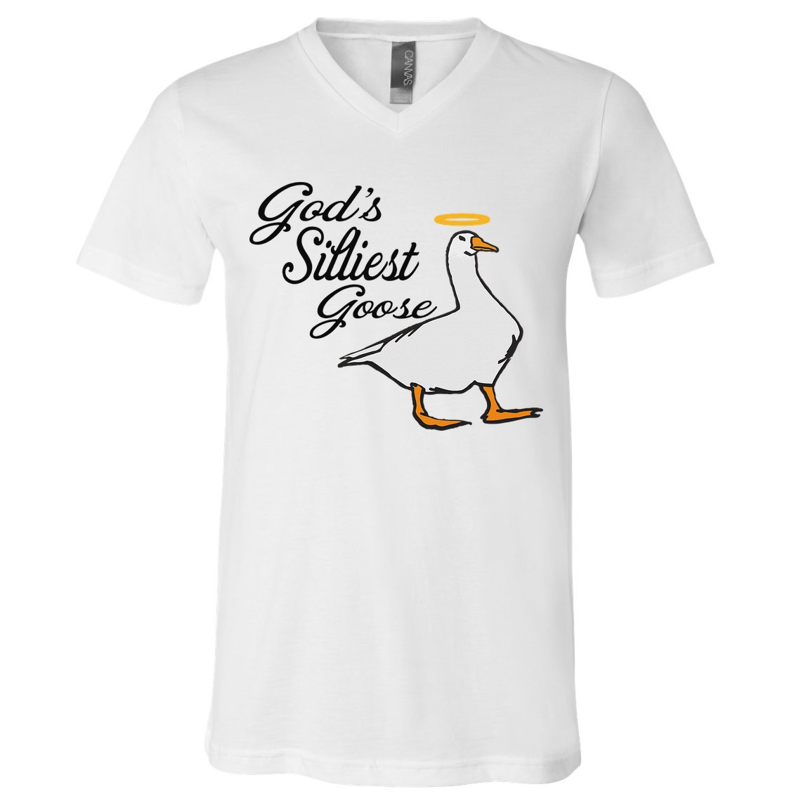 God's Silliest Goose God's Silliest Goose Duck Funny V-Neck T-Shirt