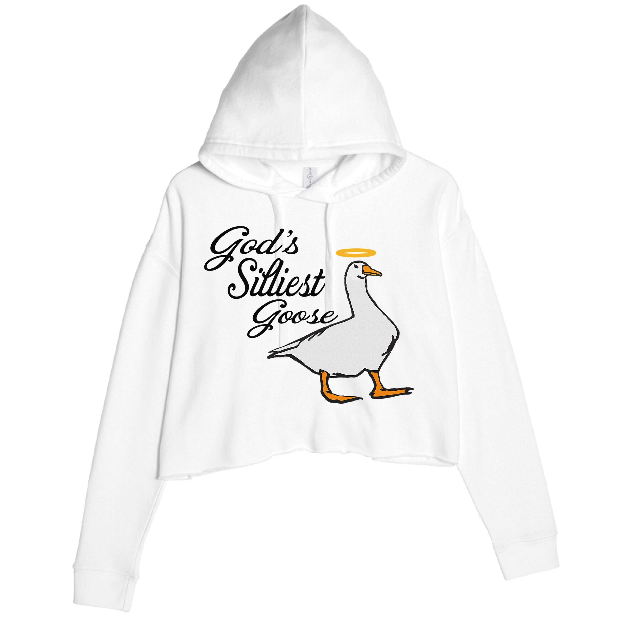 God's Silliest Goose God's Silliest Goose Duck Funny Crop Fleece Hoodie