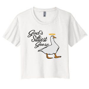 God's Silliest Goose God's Silliest Goose Duck Funny Women's Crop Top Tee