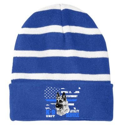 Ger Shepherd Gift K9 Unit Dog Breeder Kgift9 Striped Beanie with Solid Band