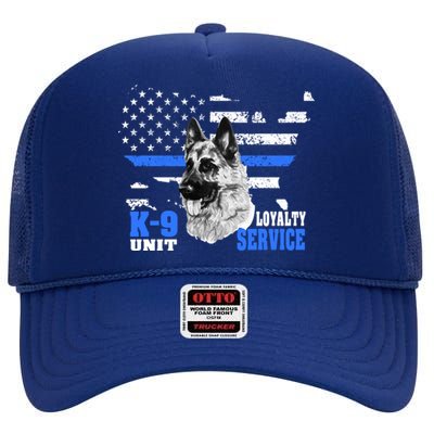 Ger Shepherd Gift K9 Unit Dog Breeder Kgift9 High Crown Mesh Back Trucker Hat