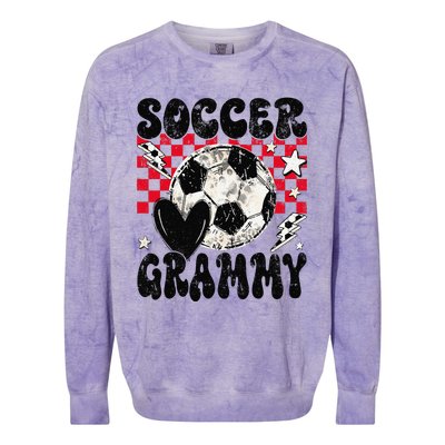 Groovy Soccer Grammy Soccer Lover MotherS Day Colorblast Crewneck Sweatshirt