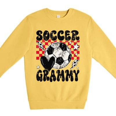 Groovy Soccer Grammy Soccer Lover MotherS Day Premium Crewneck Sweatshirt