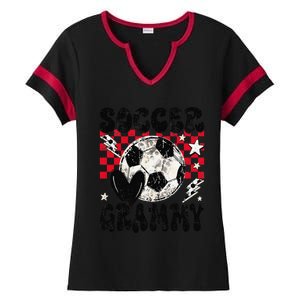 Groovy Soccer Grammy Soccer Lover MotherS Day Ladies Halftime Notch Neck Tee