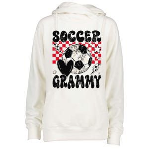 Groovy Soccer Grammy Soccer Lover MotherS Day Womens Funnel Neck Pullover Hood