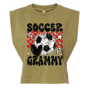 Groovy Soccer Grammy Soccer Lover MotherS Day Garment-Dyed Women's Muscle Tee