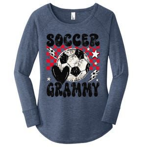 Groovy Soccer Grammy Soccer Lover MotherS Day Women's Perfect Tri Tunic Long Sleeve Shirt