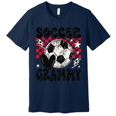 Groovy Soccer Grammy Soccer Lover MotherS Day Premium T-Shirt