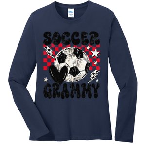 Groovy Soccer Grammy Soccer Lover MotherS Day Ladies Long Sleeve Shirt