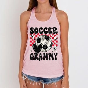 Groovy Soccer Grammy Soccer Lover MotherS Day Women's Knotted Racerback Tank