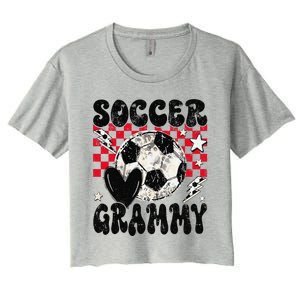 Groovy Soccer Grammy Soccer Lover MotherS Day Women's Crop Top Tee