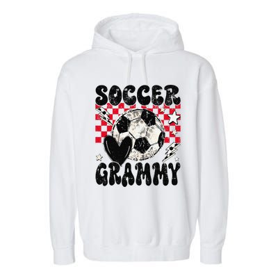 Groovy Soccer Grammy Soccer Lover MotherS Day Garment-Dyed Fleece Hoodie