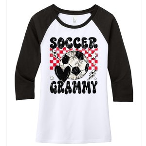 Groovy Soccer Grammy Soccer Lover MotherS Day Women's Tri-Blend 3/4-Sleeve Raglan Shirt