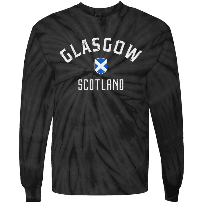 Glasgow Scotland Tie-Dye Long Sleeve Shirt