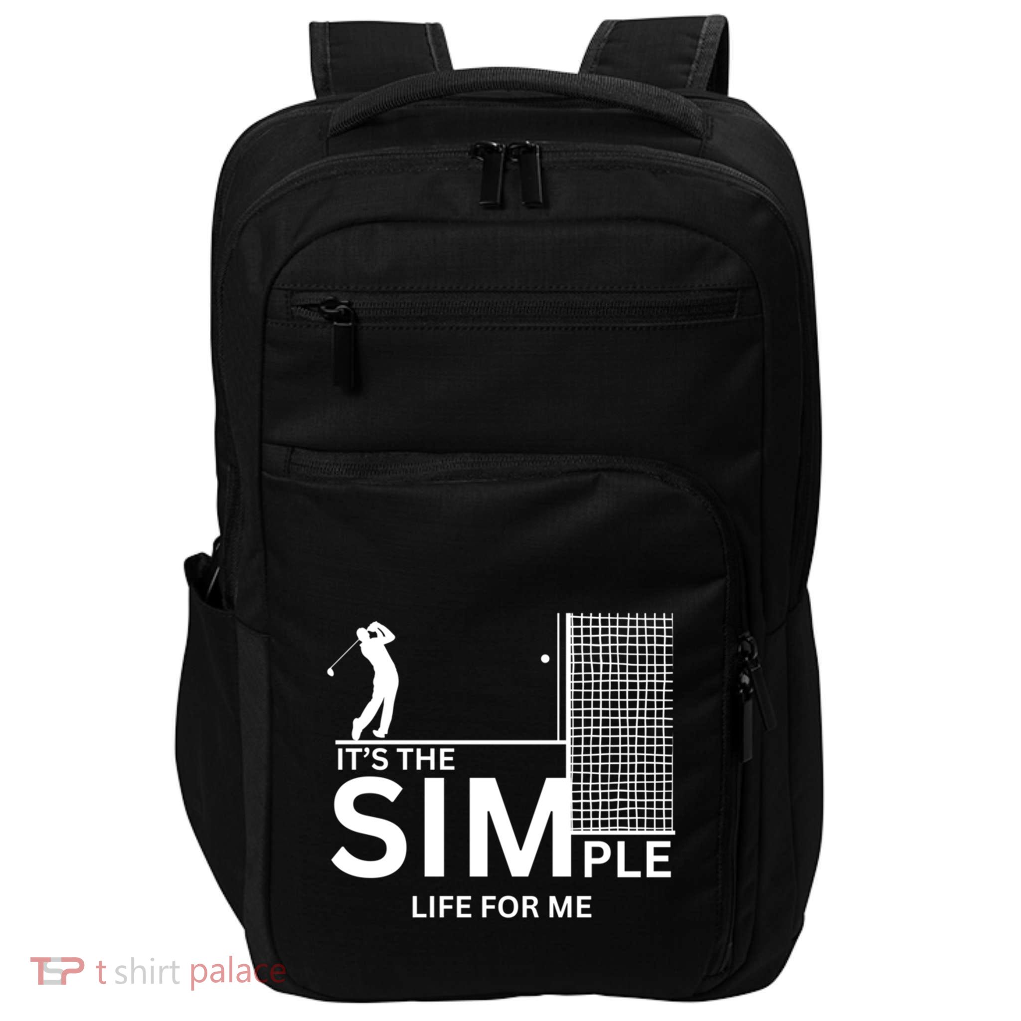 Golf Simulator Garage Golf Sim Player Funny Gift Impact Tech Backpack