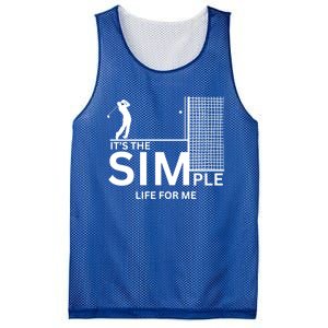 Golf Simulator Garage Golf Sim Player Funny Gift Mesh Reversible Basketball Jersey Tank