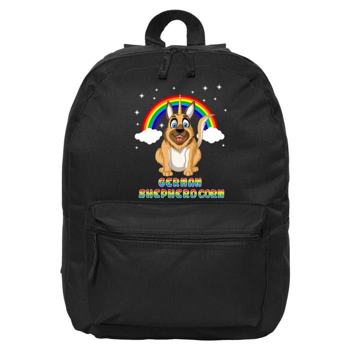 German Shepherdcorn German Shepherd Unicorn 16 in Basic Backpack