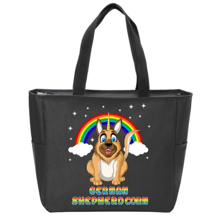 German Shepherdcorn German Shepherd Unicorn Zip Tote Bag