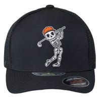 Golfer Skeleton Golf Halloween Sport Skeletons Flexfit Unipanel Trucker Cap