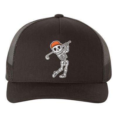 Golfer Skeleton Golf Halloween Sport Skeletons Yupoong Adult 5-Panel Trucker Hat